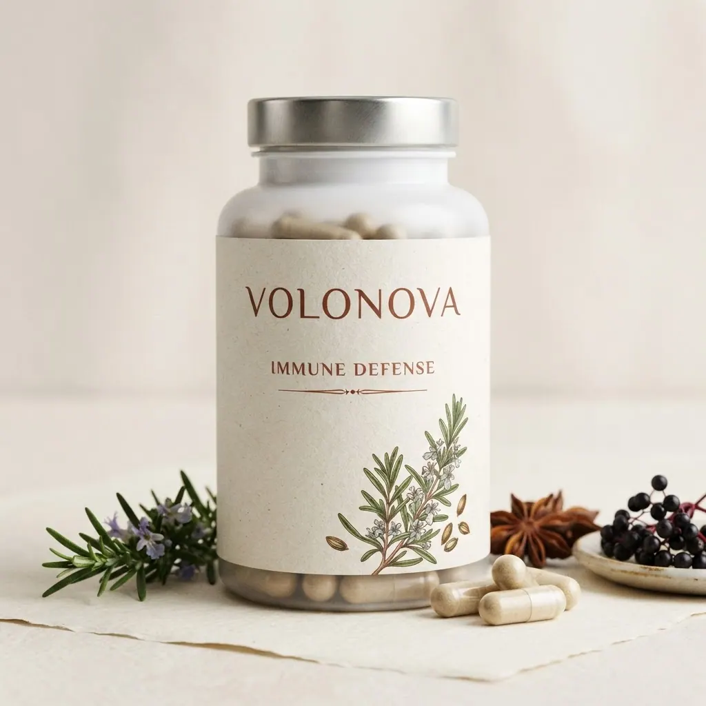 VoloNova supplement bottle with natural ingredients